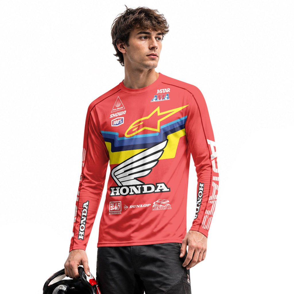 Jett Lawrence 18 Red Armor Long Sleeve Motocross Jersey