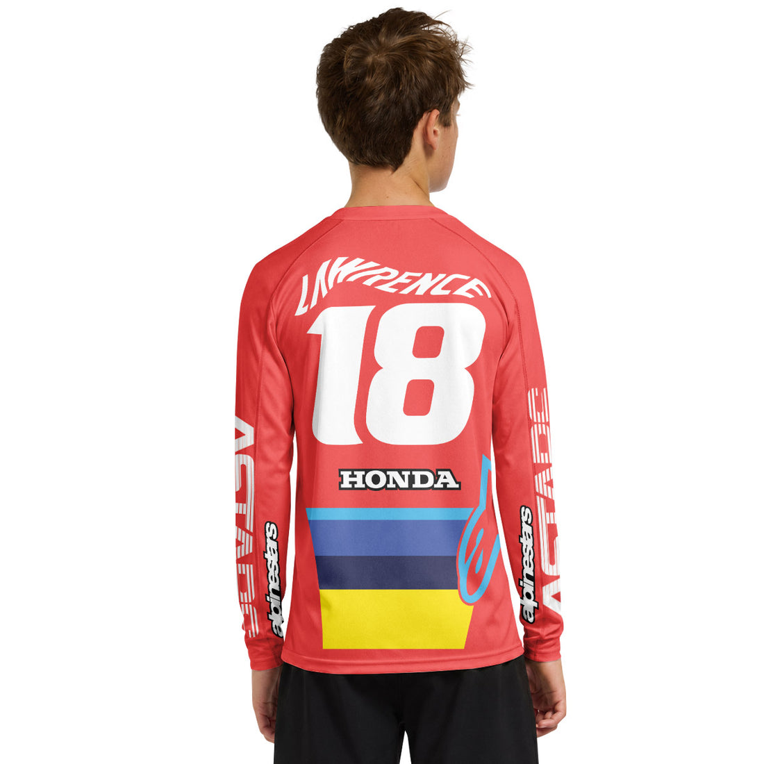 Jett Lawrence 18 Red Armor Youth Long Sleeve Motocross Jersey