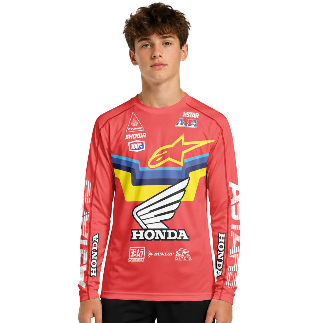 Jett Lawrence 18 Red Armor Youth Long Sleeve Motocross Jersey
