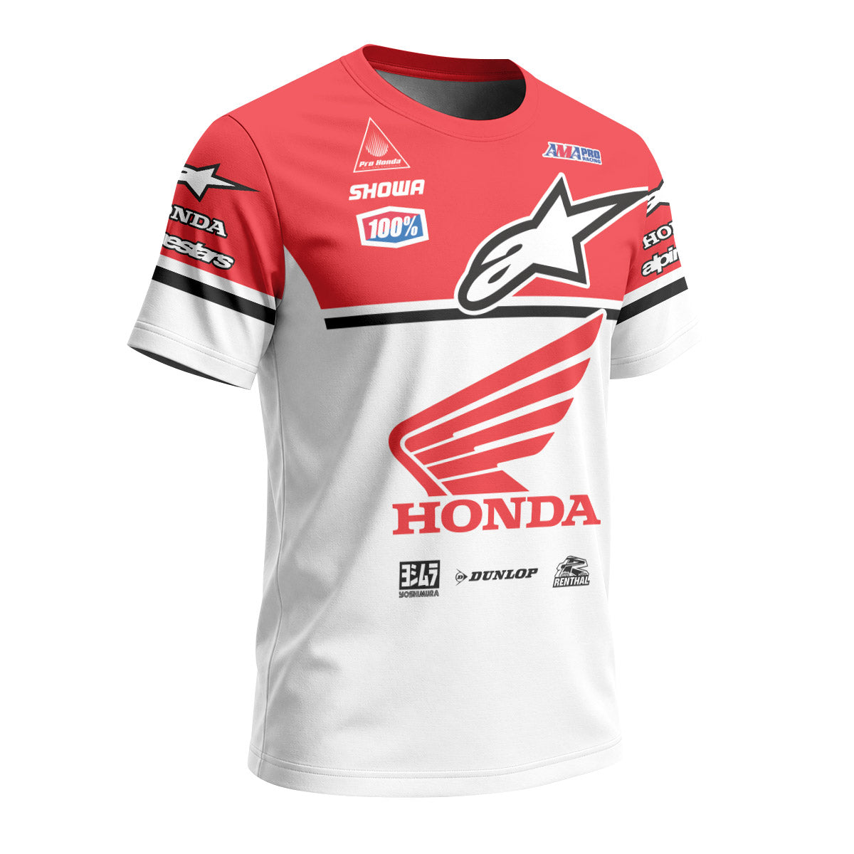 Jett Lawrence 41 Honda White Red Short Sleeve Motocross Jersey