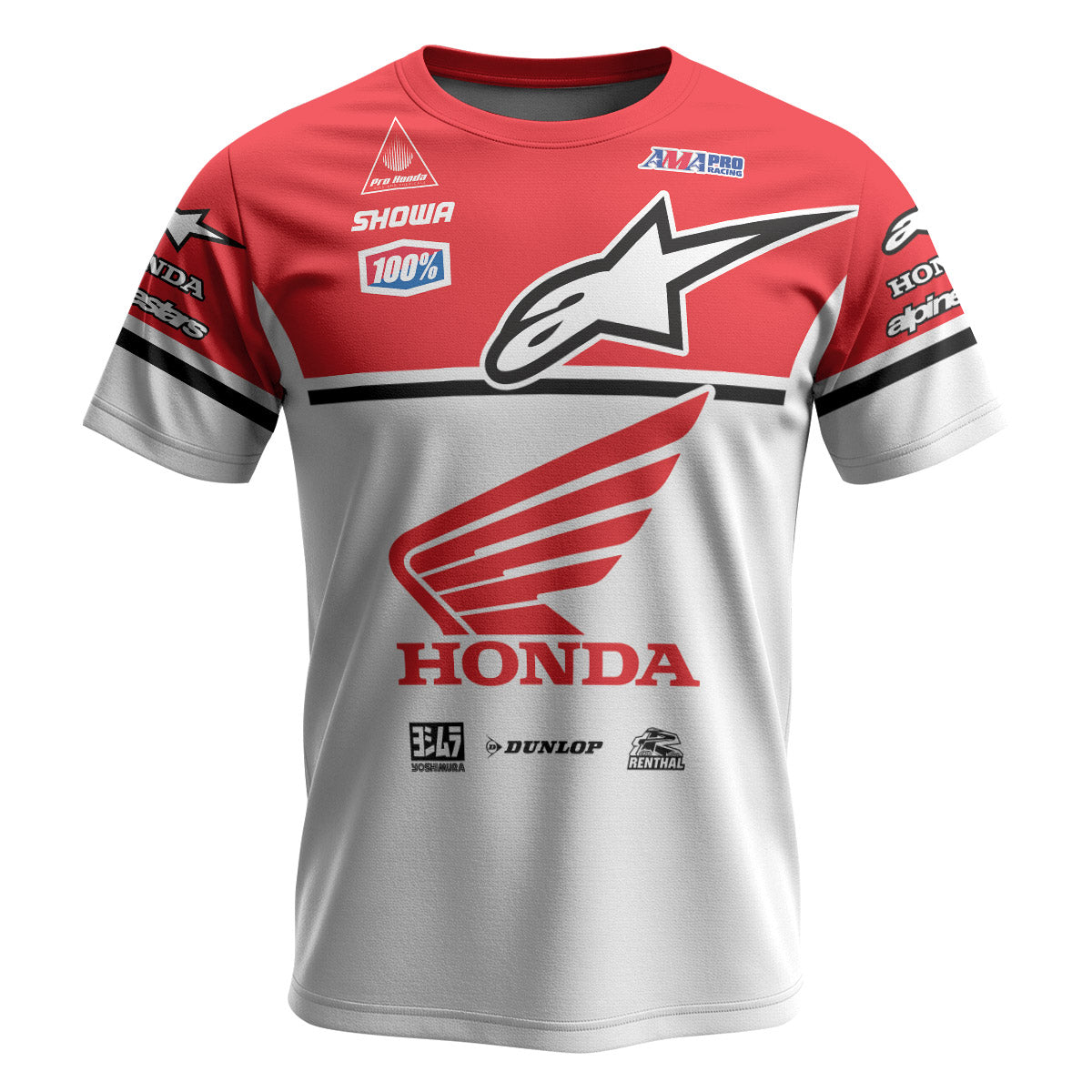 Jett Lawrence 41 Honda White Red Youth Short Sleeve Motocross Jersey