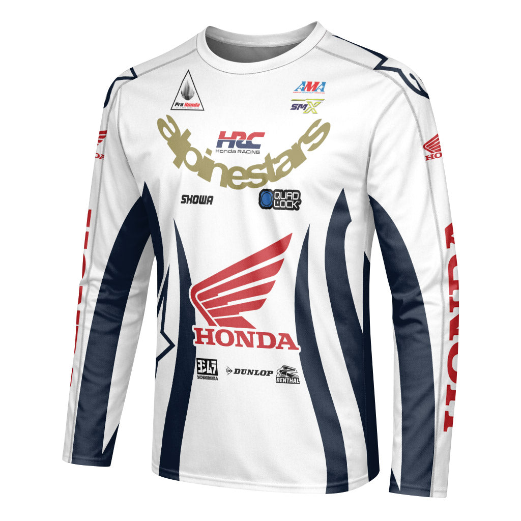 Jett Lawrence 96 Honda Black Line Long Sleeve Motocross Jersey