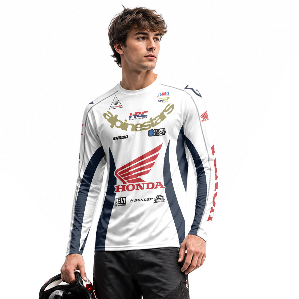Jett Lawrence 96 Honda Black Line Long Sleeve Motocross Jersey