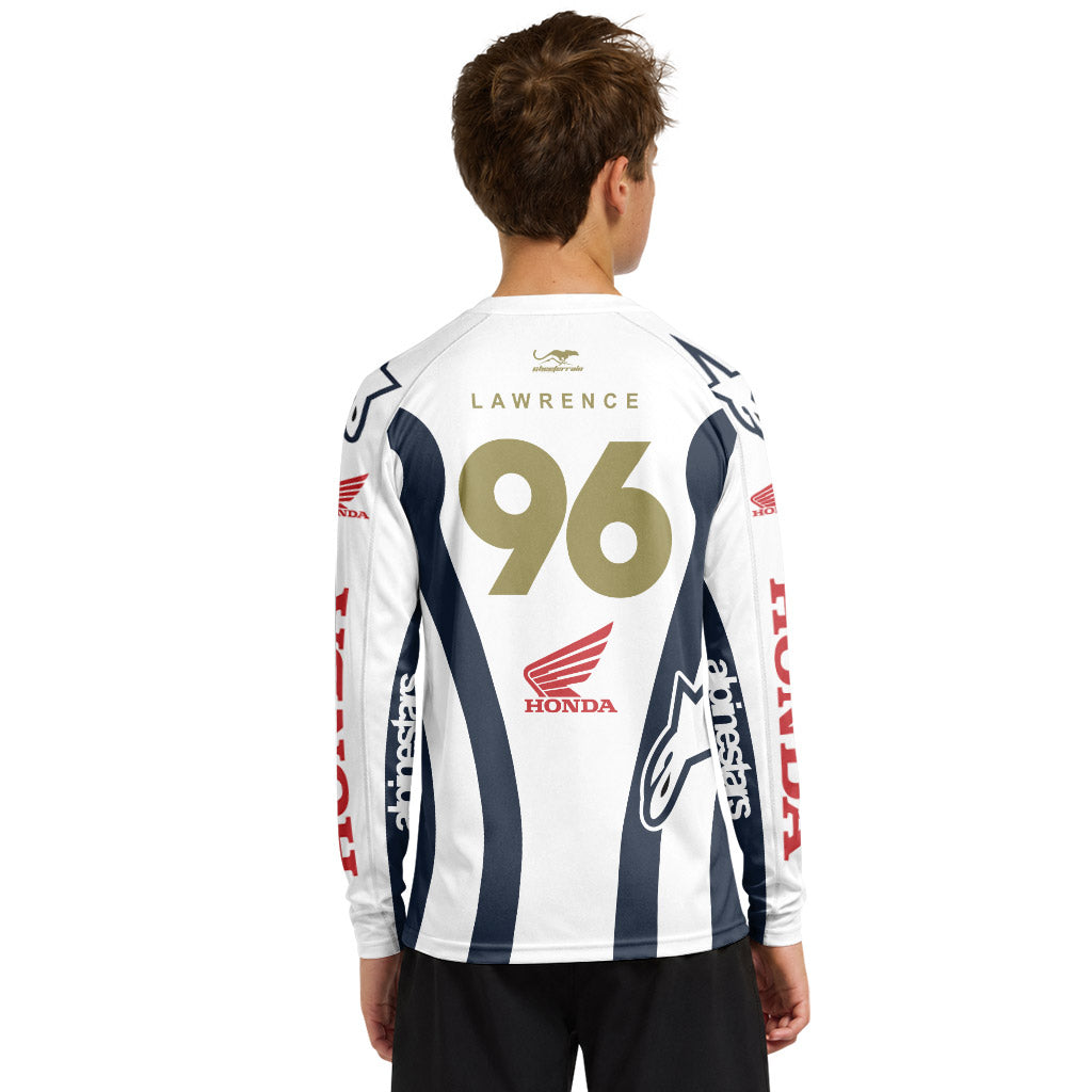 Jett Lawrence 96 Honda Black Line Youth Long Sleeve Motocross Jersey