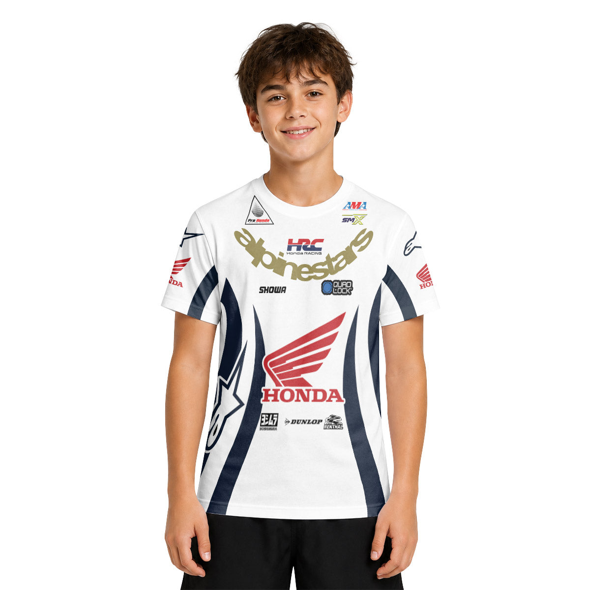 Jett Lawrence 96 Honda Black Line Youth Short Sleeve Motocross Jersey