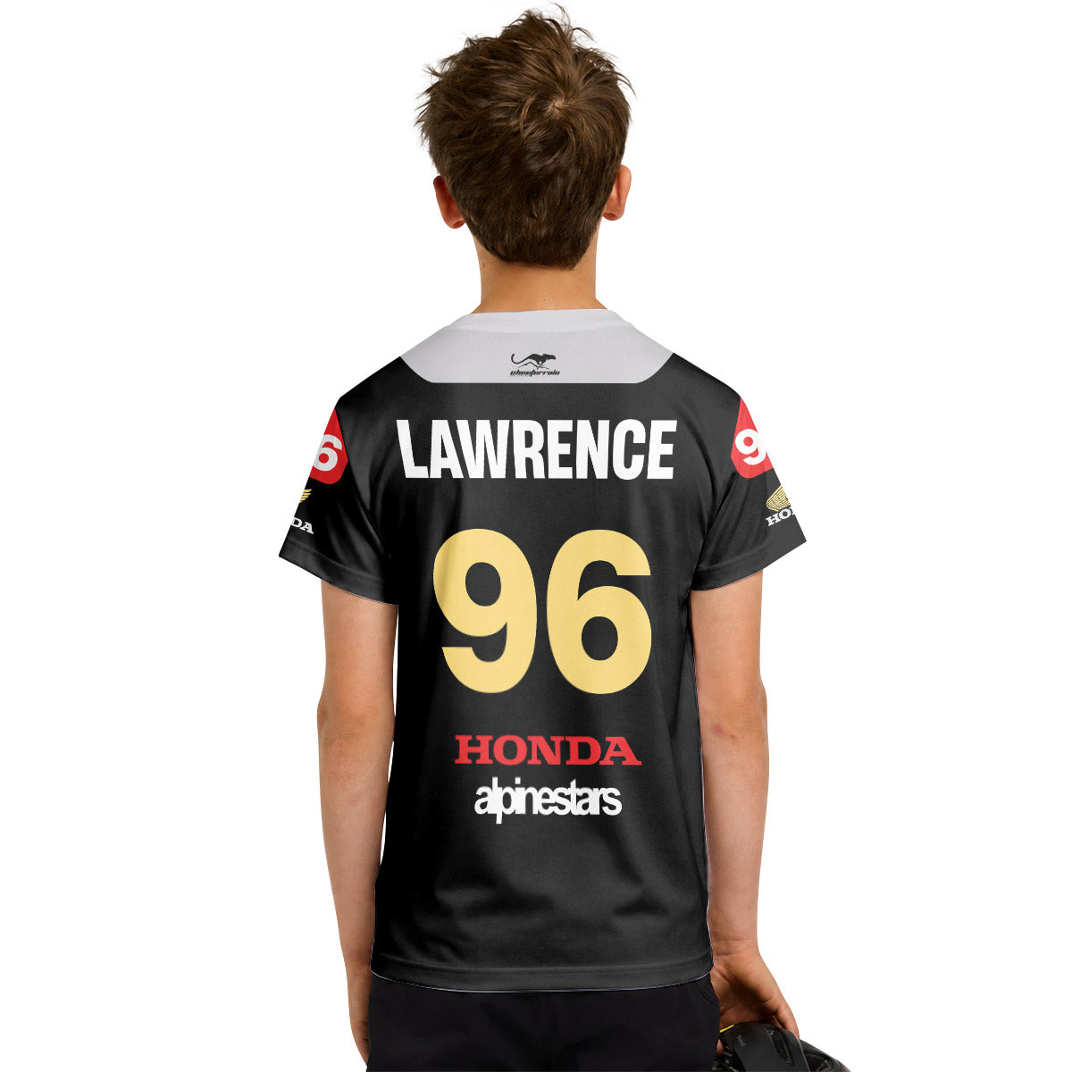 Jett Lawrence 96 Honda Black White Youth Short Sleeve Motocross Jersey