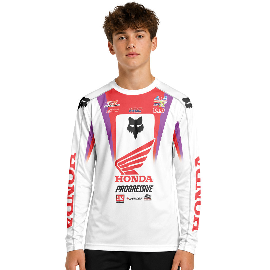 Jo Shimoda 30 Honda Progressive Youth Long Sleeve Motocross Jersey