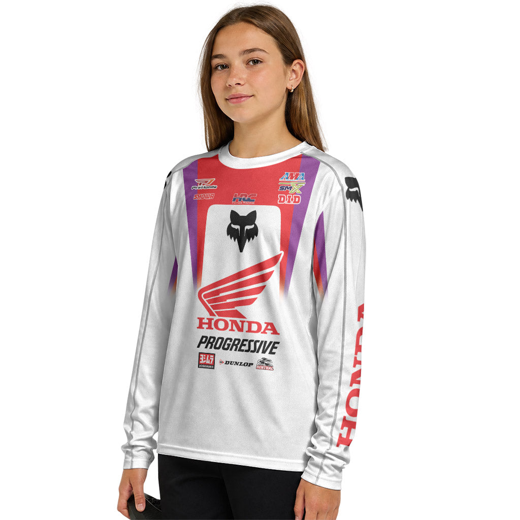 Jo Shimoda 30 Honda Progressive Youth Long Sleeve Motocross Jersey