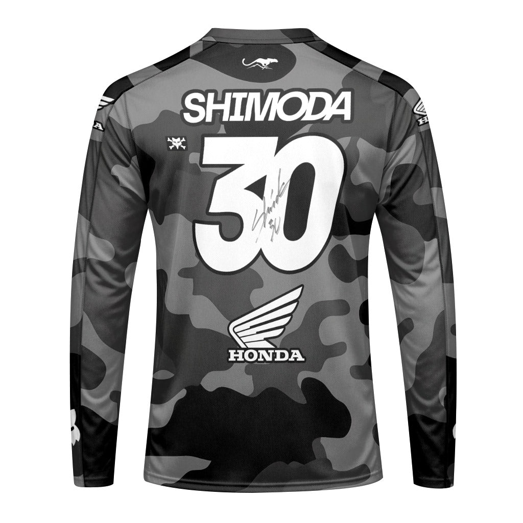 Jo Shinoda 30 Honda Grey Camo Long Sleeve Motocross Jersey
