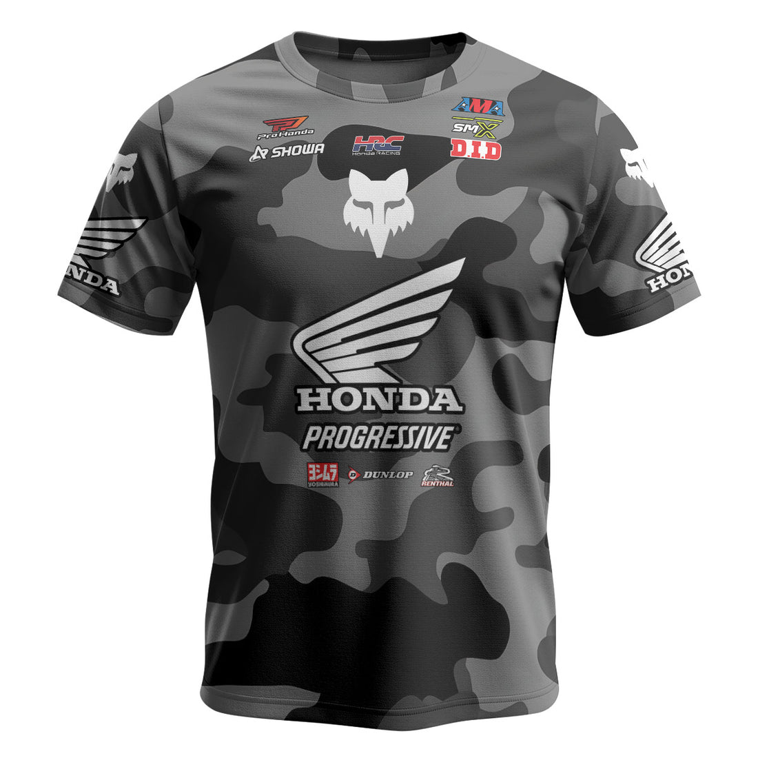 Jo Shinoda 30 Honda Grey Camo Short Sleeve Motocross Jersey