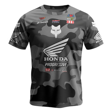 Jo Shinoda 30 Honda Grey Camo Short Sleeve Motocross Jersey
