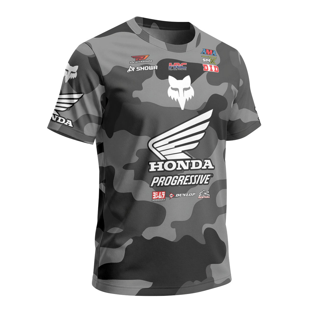 Jo Shinoda 30 Honda Grey Camo Short Sleeve Motocross Jersey