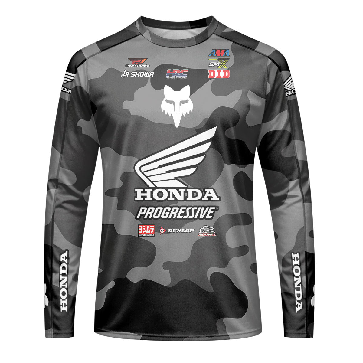 Jo Shinoda 30 Honda Grey Camo Youth Long Sleeve Motocross Jersey