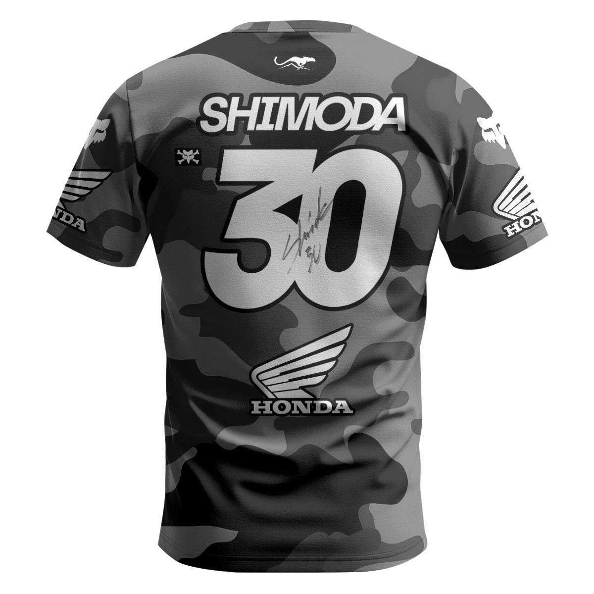 Jo Shinoda 30 Honda Grey Camo Youth Short Sleeve Motocross Jersey