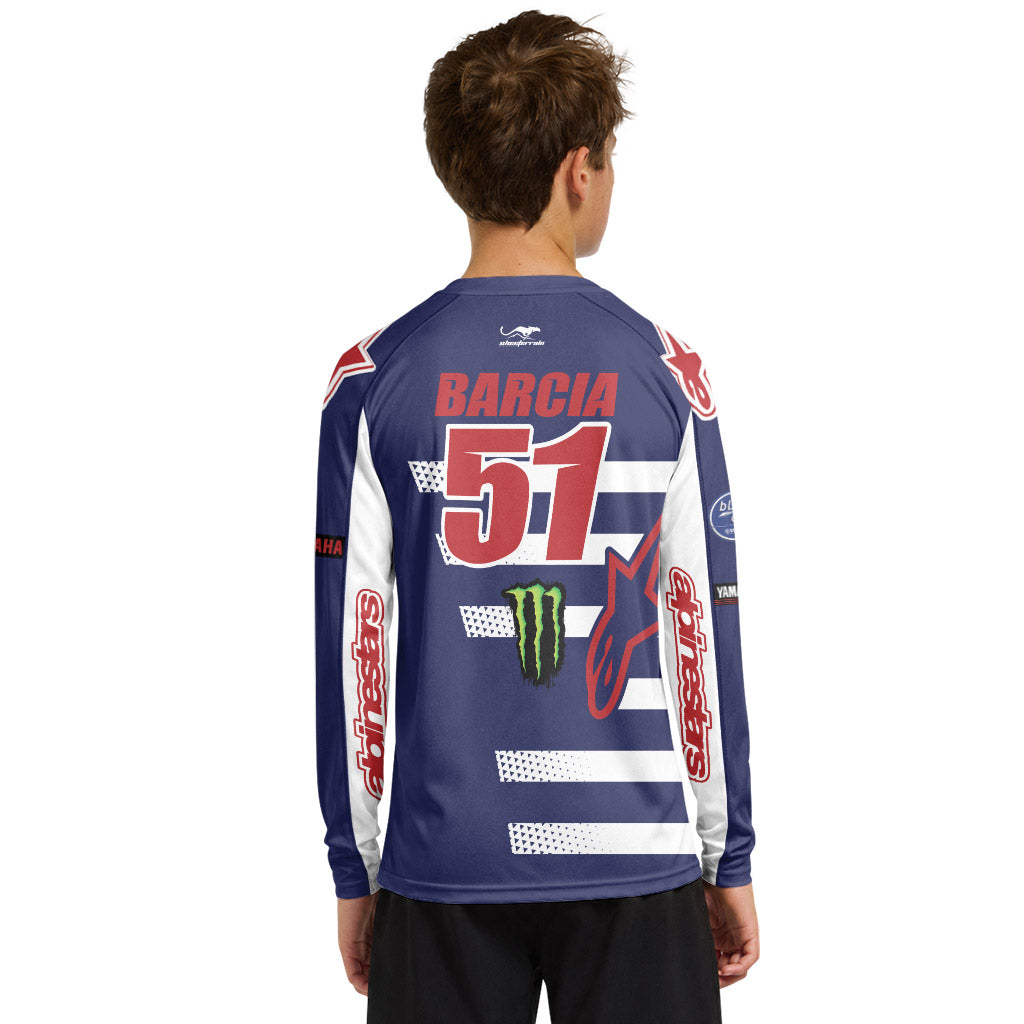 Justin Barcia 51 Yamaha Youth Long Sleeve Motocross Jersey