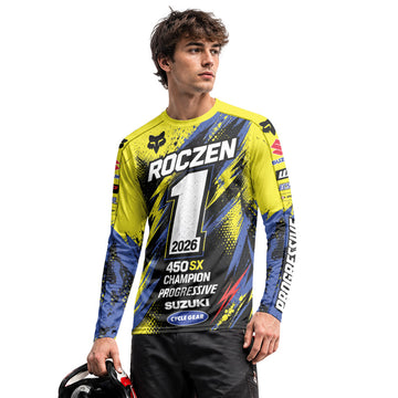 Ken Roczen 01 Yellow Lightning Long Sleeve Motocross Jersey