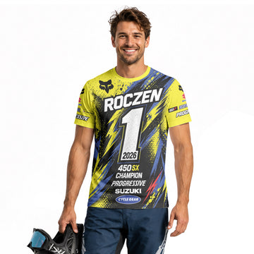 Ken Roczen 01 Yellow Lightning Short Sleeve Motocross Jersey