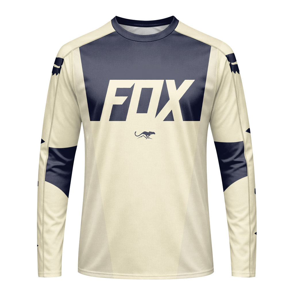 Ken Roczen 94 Blue Beige Long Sleeve Motocross Jersey