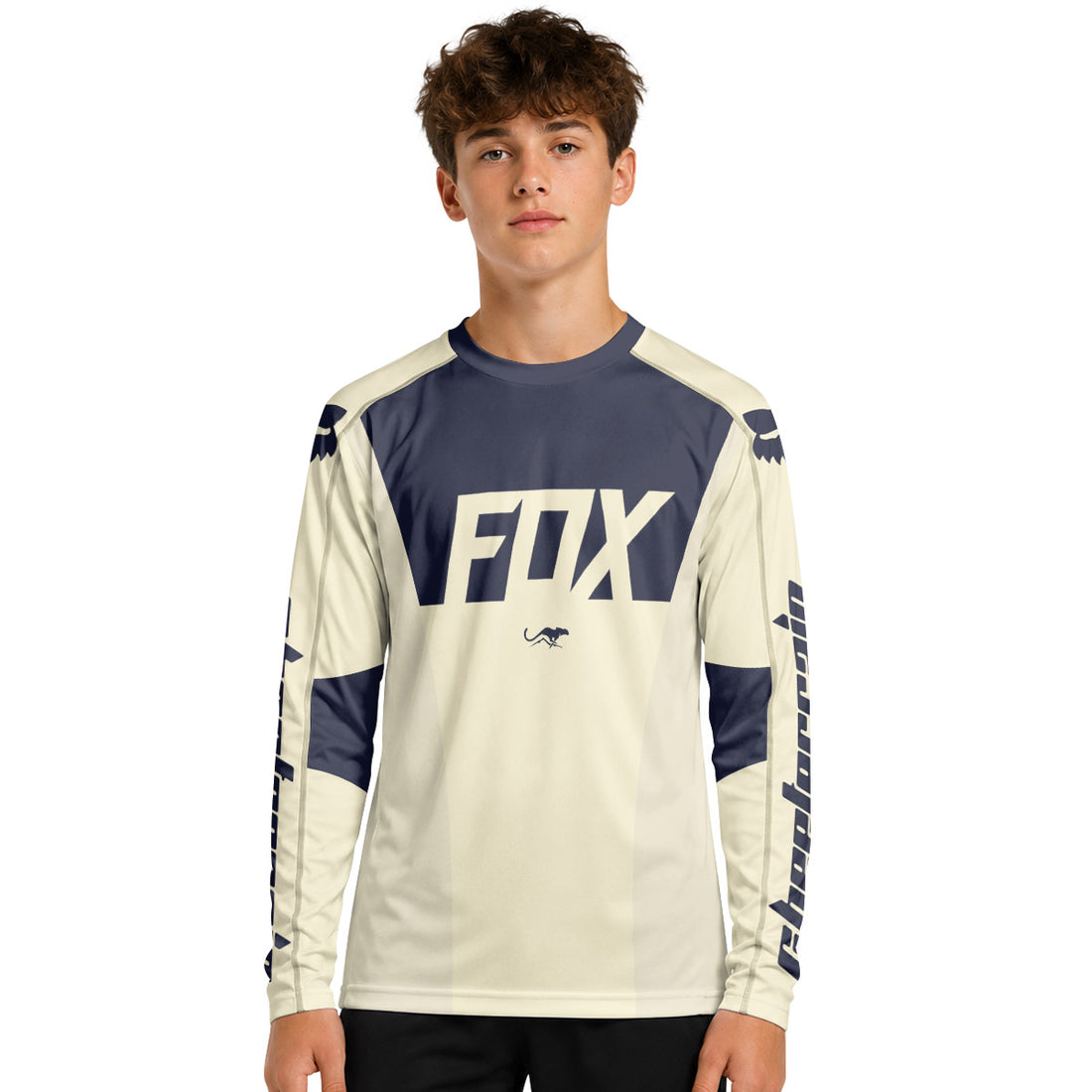Ken Roczen 94 Blue Beige Youth Long Sleeve Motocross Jersey
