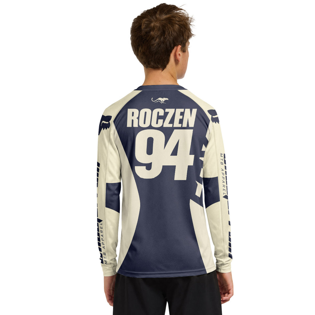 Ken Roczen 94 Blue Beige Youth Long Sleeve Motocross Jersey