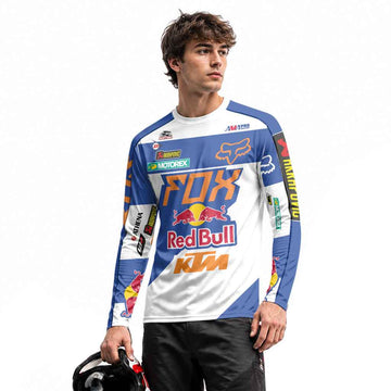 Ken Roczen 94 Blue White Long Sleeve Motocross Jersey