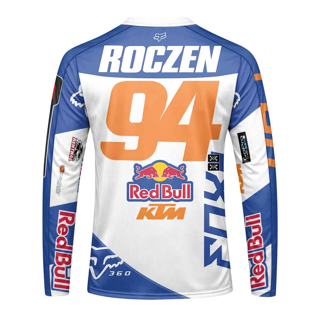 Ken Roczen 94 Blue White Long Sleeve Motocross Jersey