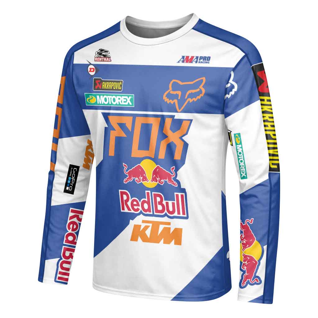 Ken Roczen 94 Blue White Long Sleeve Motocross Jersey
