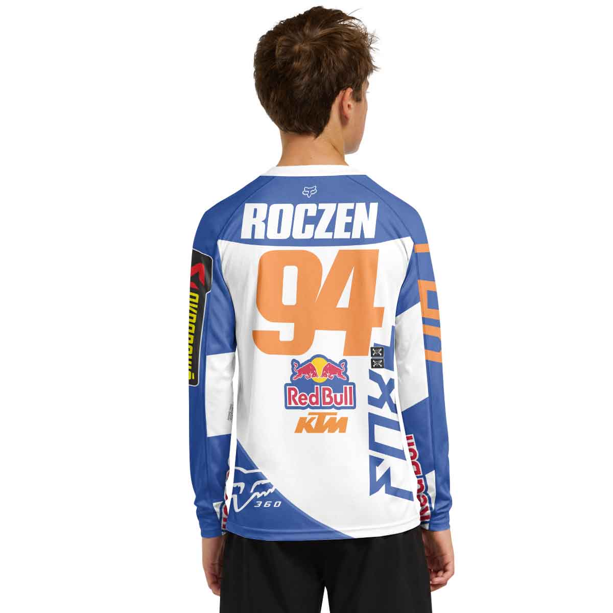 Ken Roczen 94 Blue White Youth Long Sleeve Motocross Jersey