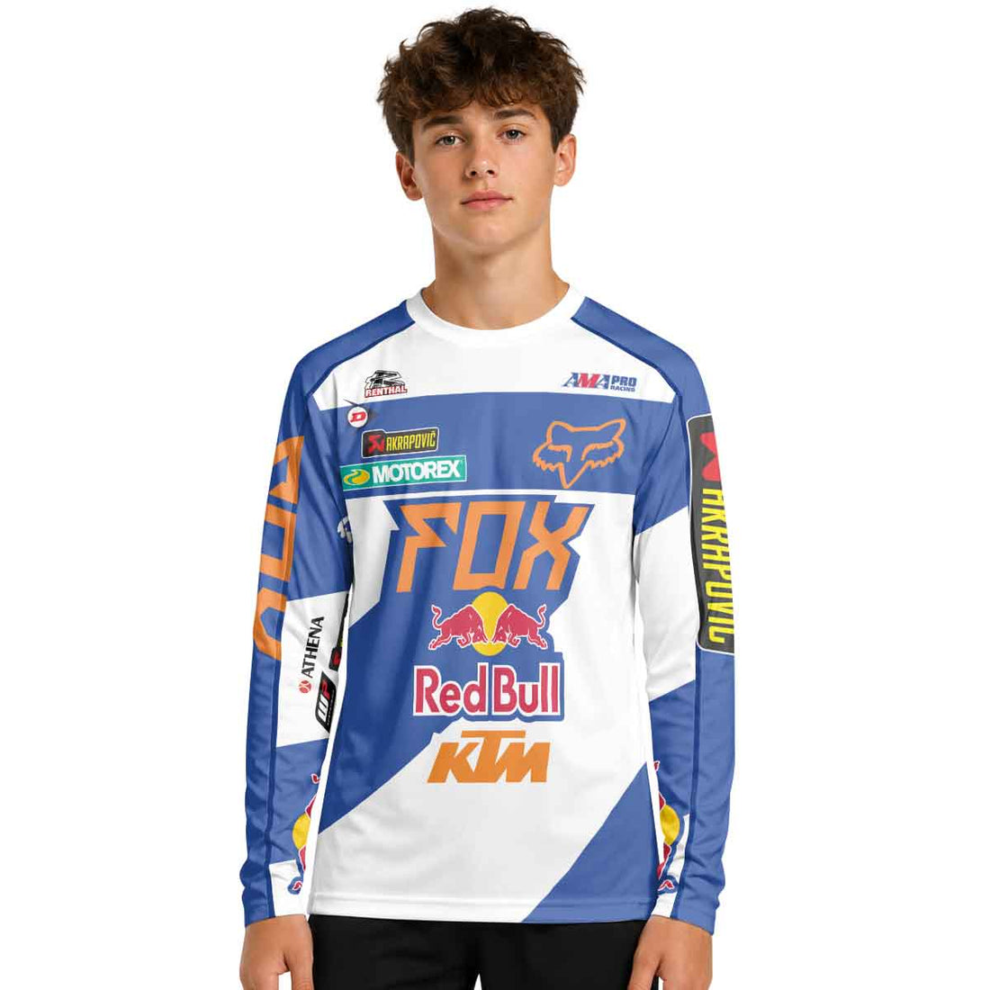 Ken Roczen 94 Blue White Youth Long Sleeve Motocross Jersey