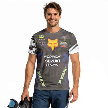 Ken Roczen 94 Progressive Blue Camo Short Sleeve Motocross Jersey