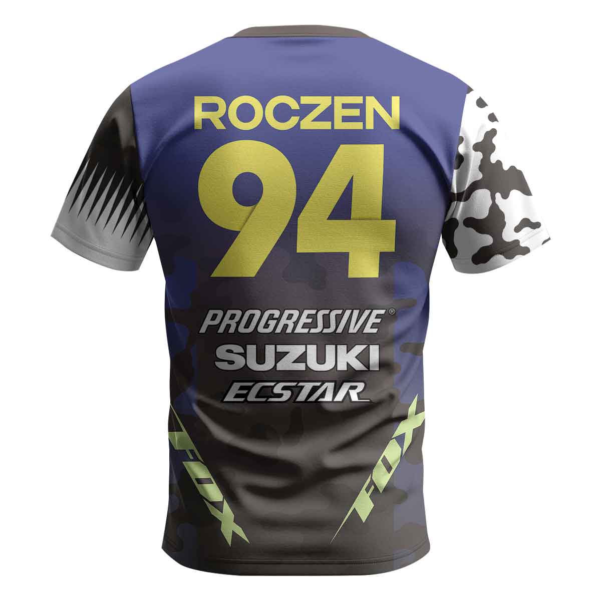 Ken Roczen 94 Progressive Blue Camo Short Sleeve Motocross Jersey