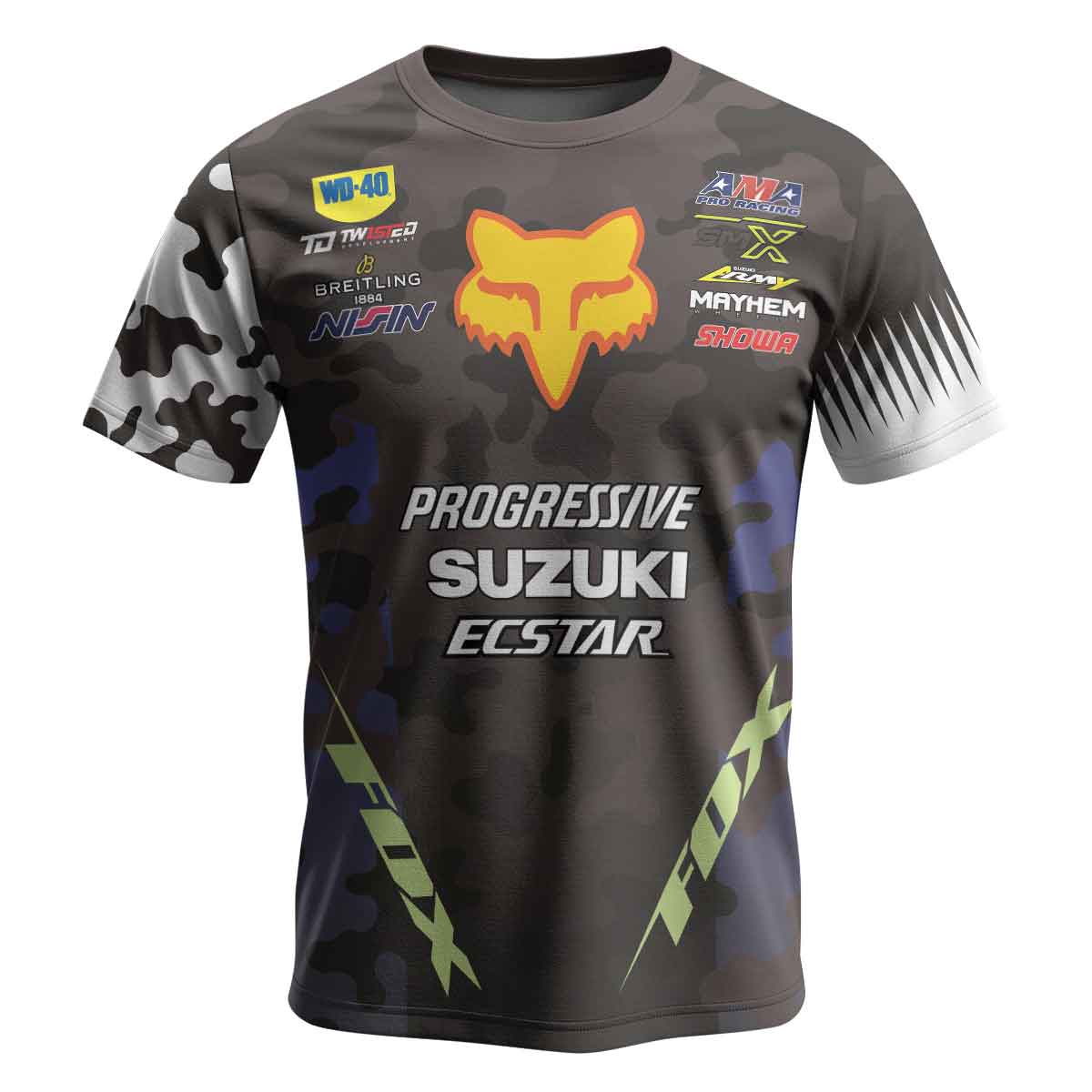 Ken Roczen 94 Progressive Blue Camo Short Sleeve Motocross Jersey