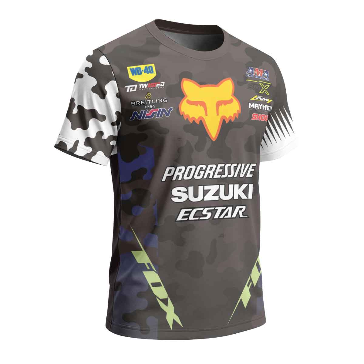 Ken Roczen 94 Progressive Blue Camo Short Sleeve Motocross Jersey