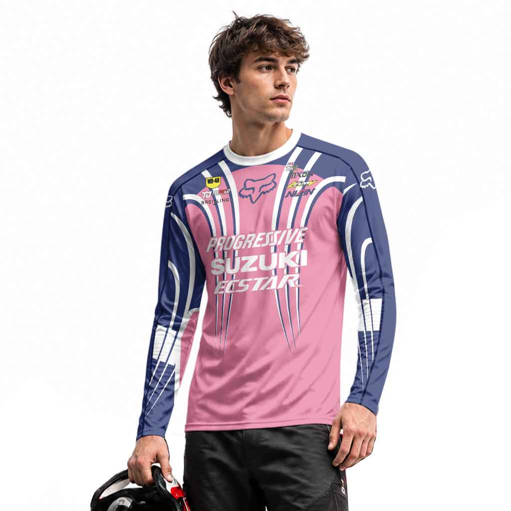 Ken Roczen 94 Progressive Pink Long Sleeve Motocross Jersey