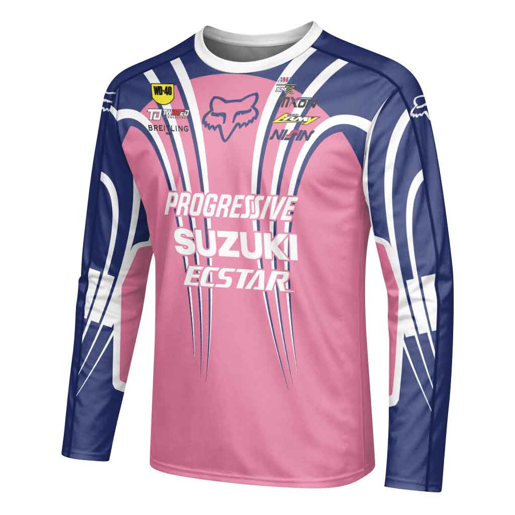 Ken Roczen 94 Progressive Pink Long Sleeve Motocross Jersey