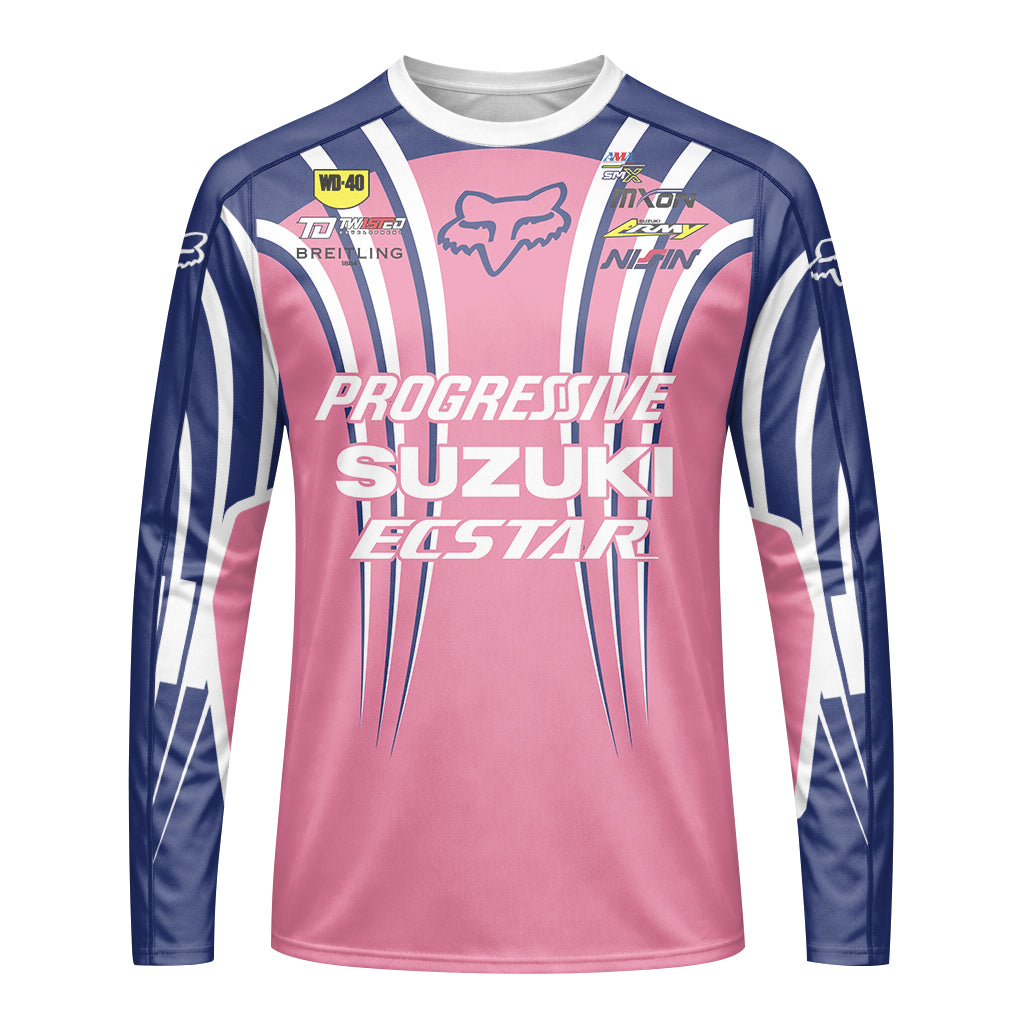 Ken Roczen 94 Progressive Pink Long Sleeve Motocross Jersey