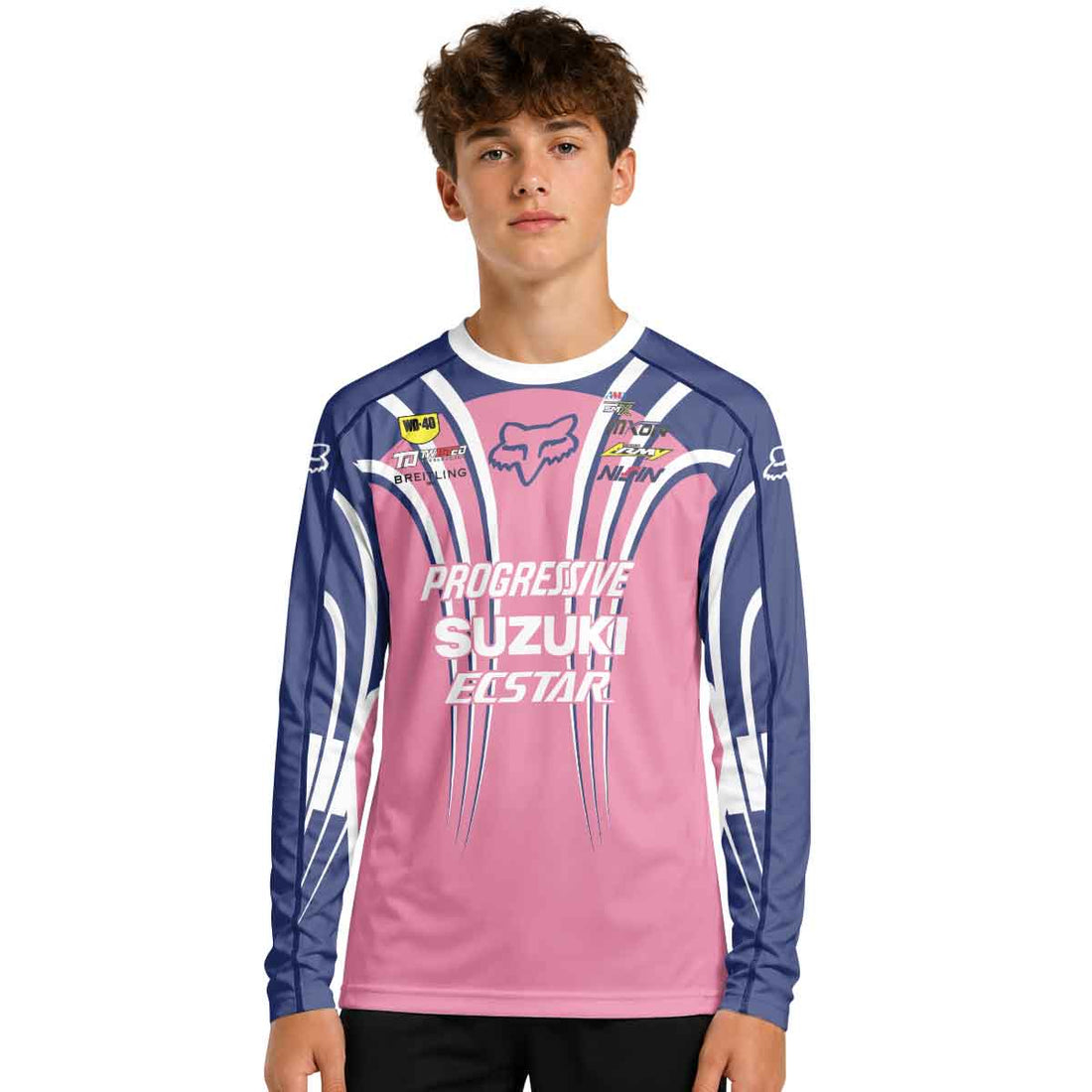 Ken Roczen 94 Suzuki Pink Magenta Youth Long Sleeve Motocross Jersey
