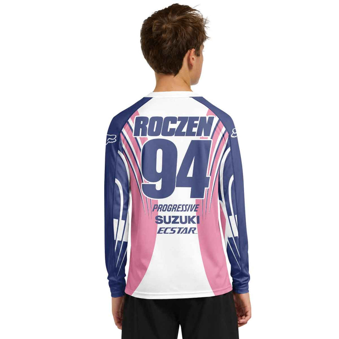 Ken Roczen 94 Suzuki Pink Magenta Youth Long Sleeve Motocross Jersey