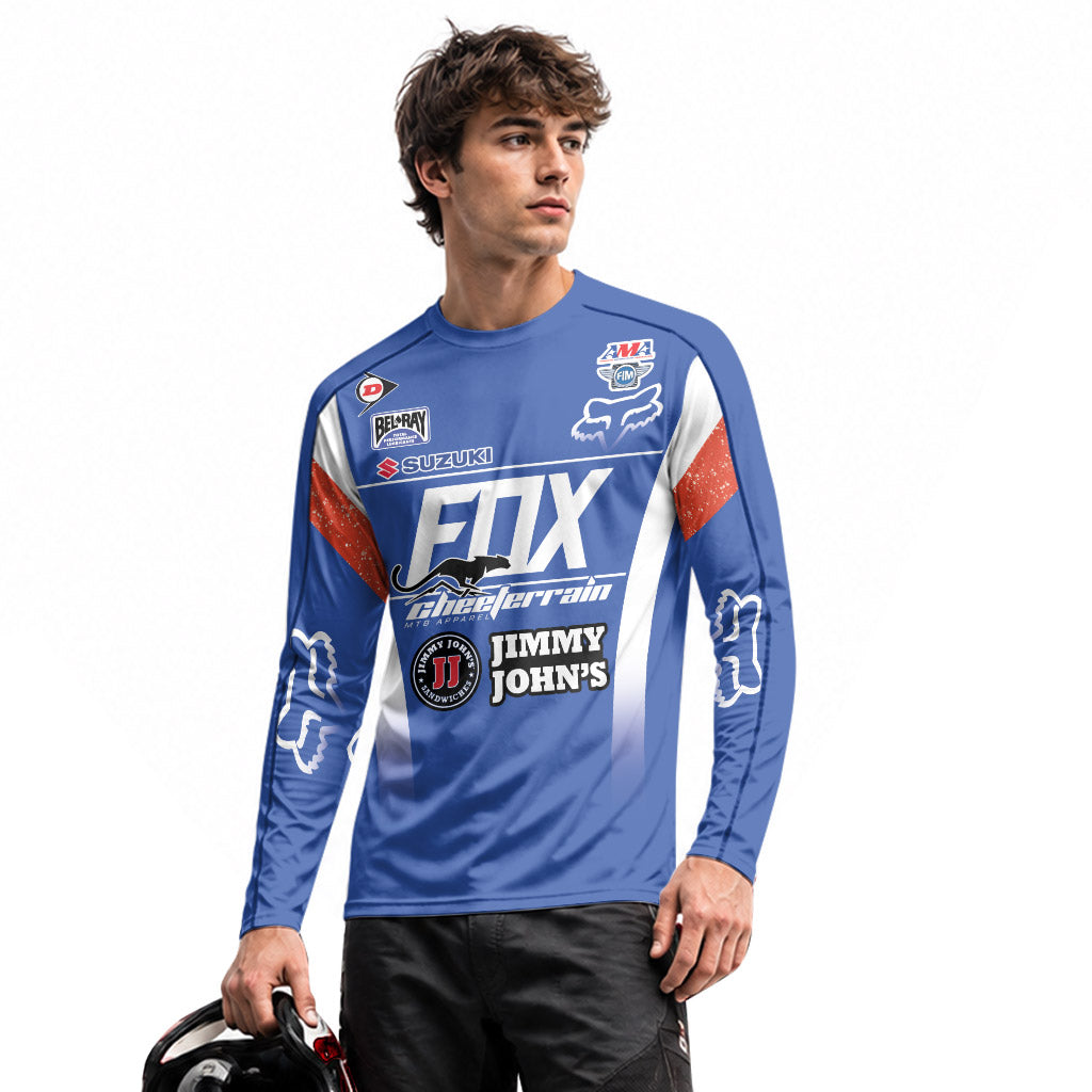 Ken Roczen 94 Suzuki Supercross Blue White Long Sleeve Motocross Jersey
