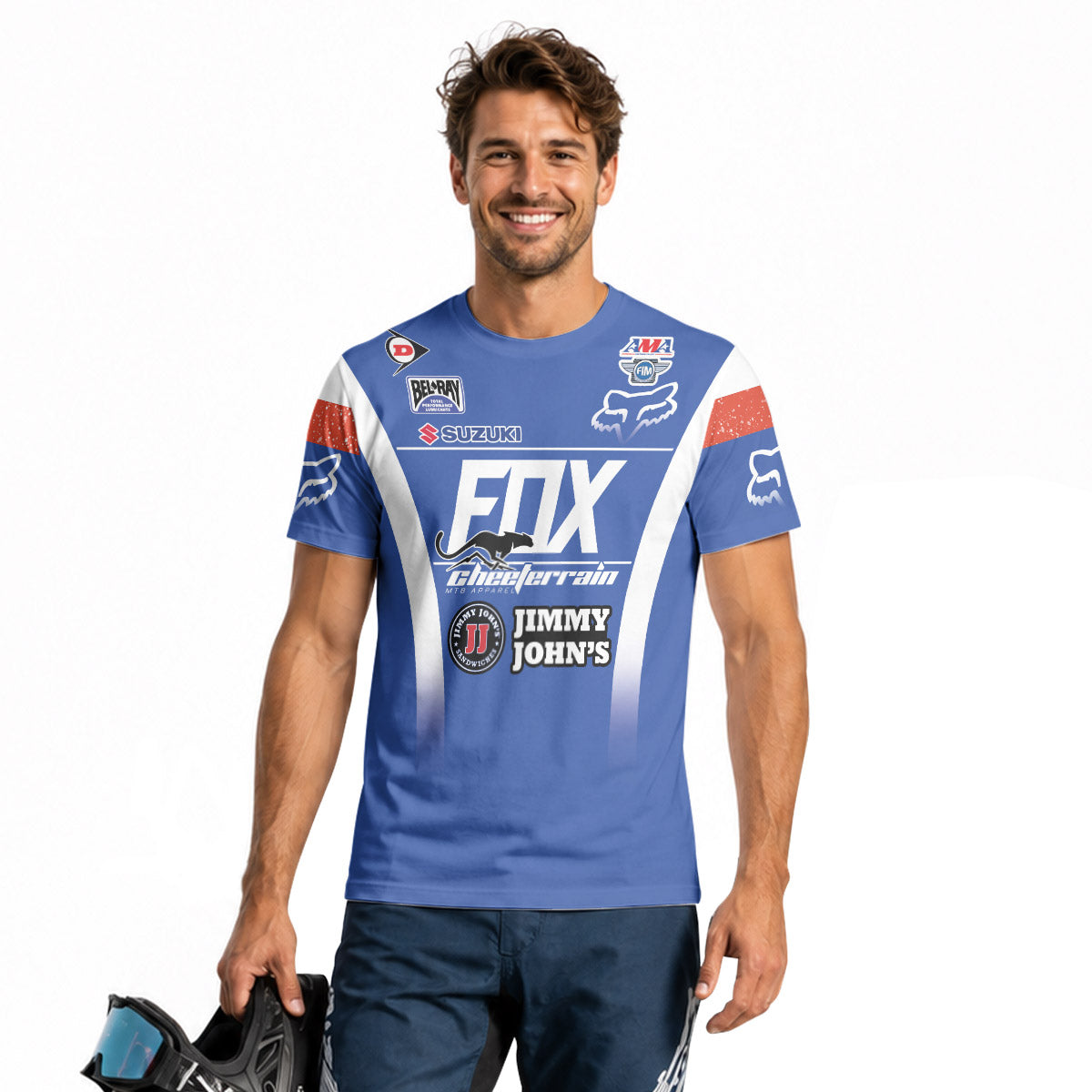 Ken Roczen 94 Suzuki Supercross Blue White Short Sleeve Motocross Jersey