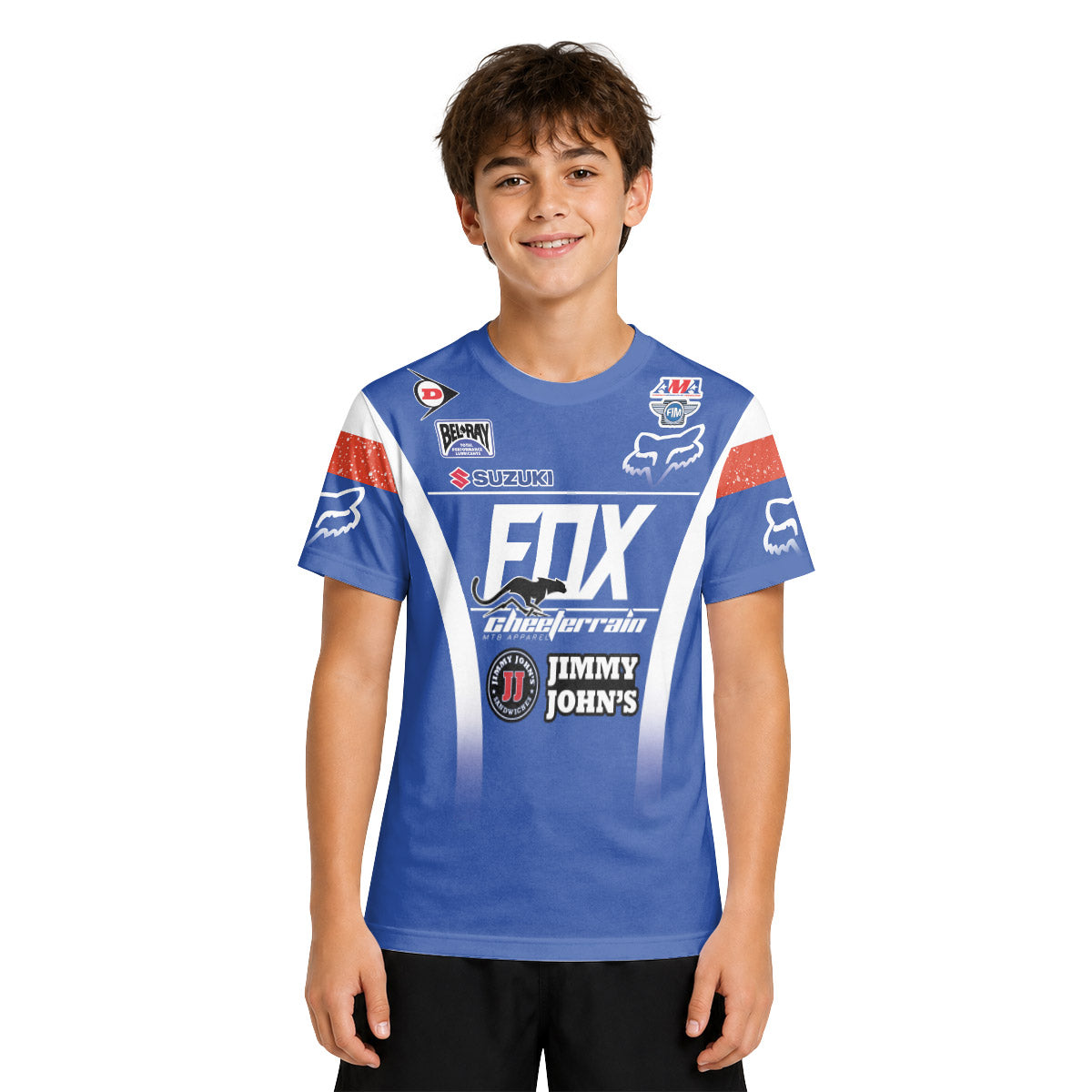 Ken Roczen 94 Suzuki Supercross Blue White Youth Short Sleeve Motocross Jersey