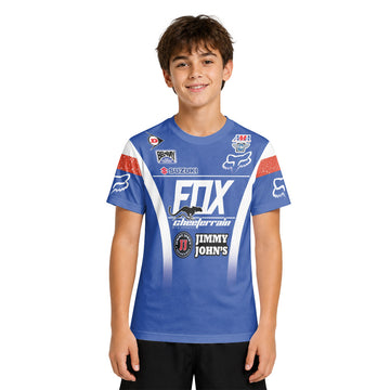 Ken Roczen 94 Suzuki Supercross Blue White Youth Short Sleeve Motocross Jersey