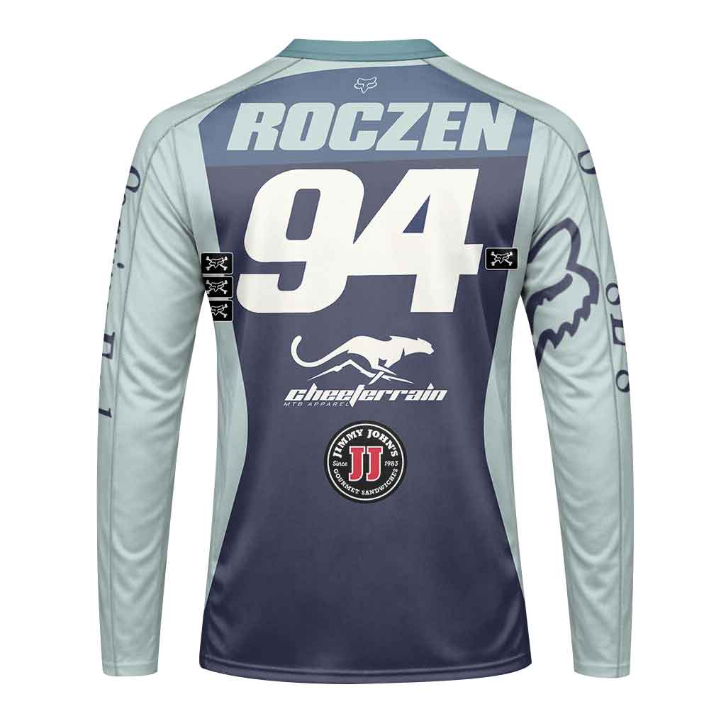 Ken Roczen Grey Diagonal Stripe Long Sleeve Motocross Jersey