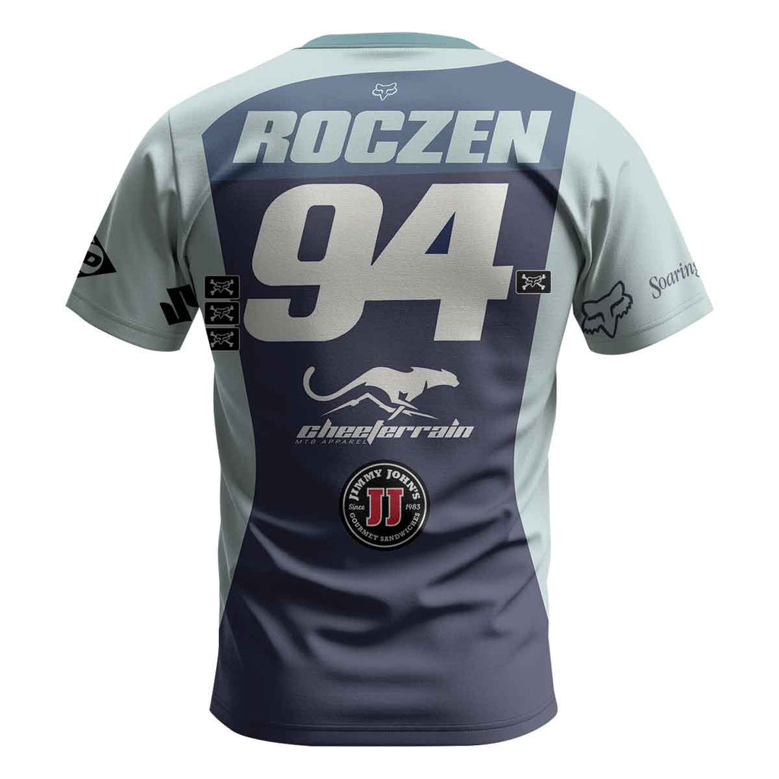 Ken Roczen Grey Diagonal Stripe Short Sleeve Motocross Jersey