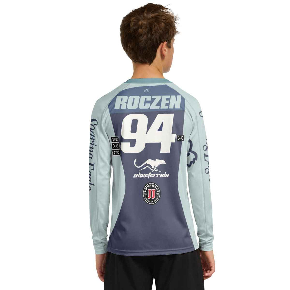 Ken Roczen Grey Diagonal Stripe Youth Long Sleeve Motocross Jersey