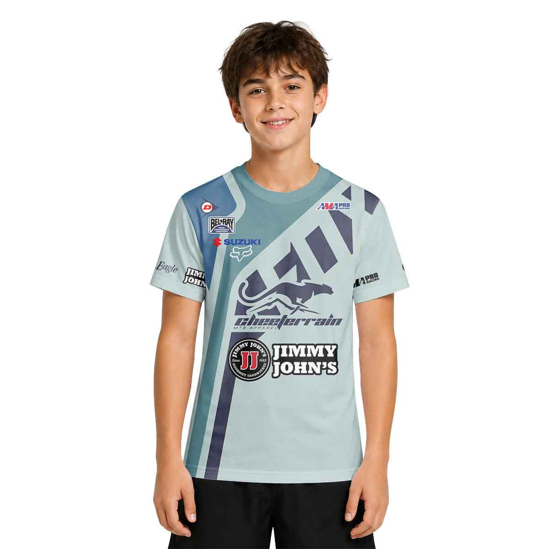 Ken Roczen Grey Diagonal Stripe Youth Short Sleeve Motocross Jersey