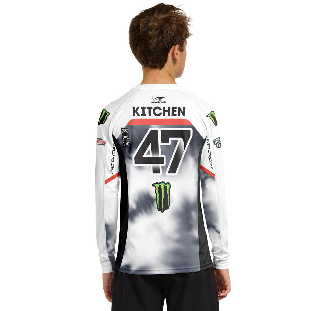 Levi Kitchen 47 Monster Youth Long Sleeve Motocross Jersey