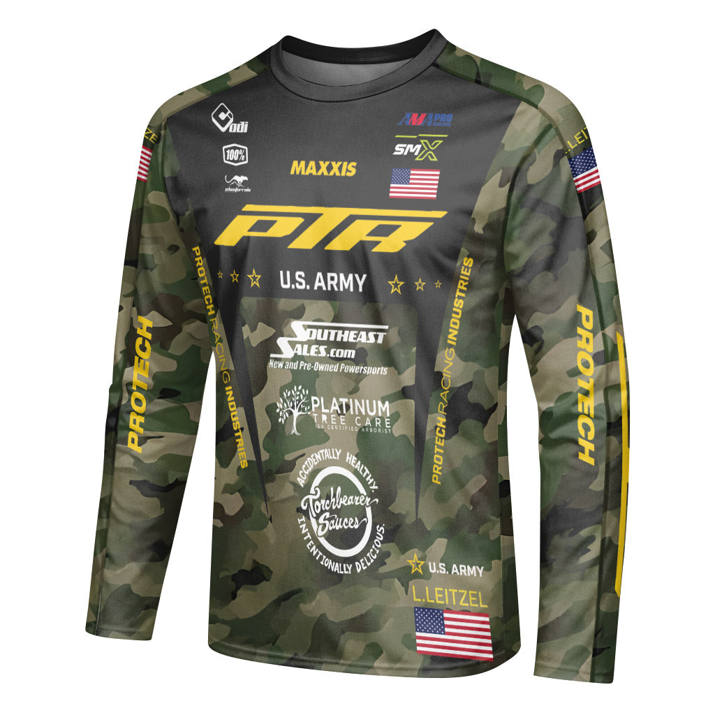 Logan Leitzel 208 Camo Long Sleeve Motocross Jersey