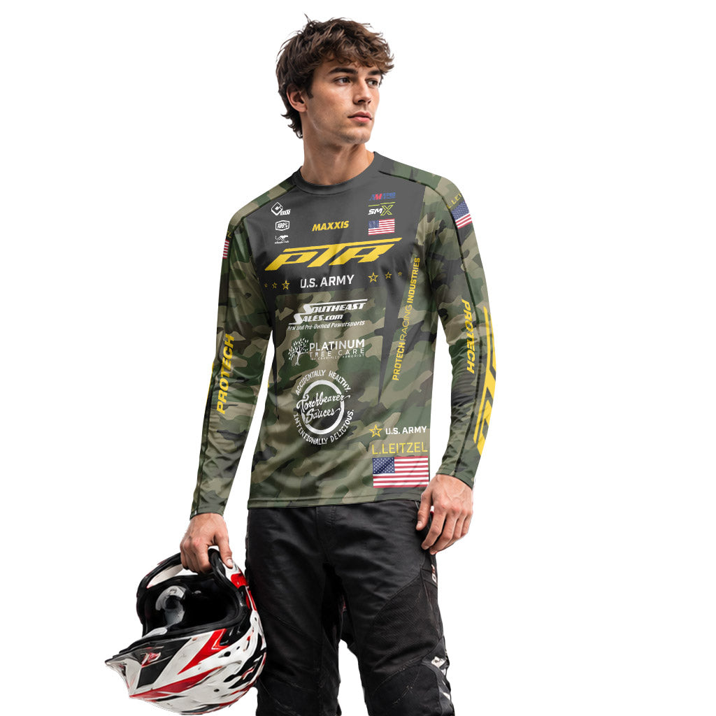 Logan Leitzel 208 Camo Long Sleeve Motocross Jersey