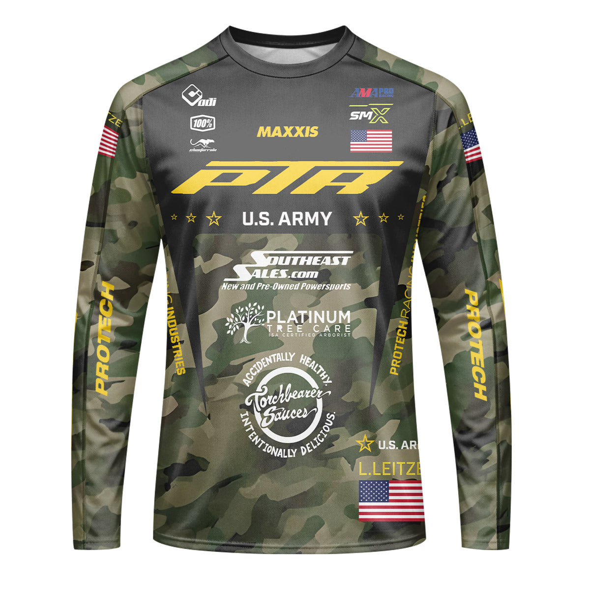 Logan Leitzel 208 Camo Youth Long Sleeve Motocross Jersey